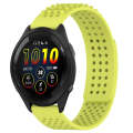 For Garmin Forerunner 265 22mm Holes Breathable 3D Dots Silicone Watch Band(Lime Green)