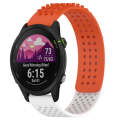 For Garmin Forerunner 255 22mm Holes Breathable 3D Dots Silicone Watch Band(Orange+White)