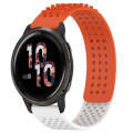 For Garmin Venu 2 22mm Holes Breathable 3D Dots Silicone Watch Band(Orange+White)