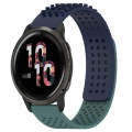 For Garmin Venu 2 22mm Holes Breathable 3D Dots Silicone Watch Band(Midnight Blue+Olive Green)