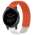 For Garmin Vivoactive 4 22mm Holes Breathable 3D Dots Silicone Watch Band(Orange+White)