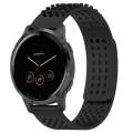 For Garmin Vivoactive 4 22mm Holes Breathable 3D Dots Silicone Watch Band(Black)
