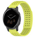 For Garmin Vivoactive 4 22mm Holes Breathable 3D Dots Silicone Watch Band(Lime Green)