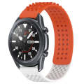 For Samsung Galaxy Watch3 45mm 22mm Holes Breathable 3D Dots Silicone Watch Band(Orange+White)