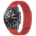 For Samsung Galaxy Watch3 45mm 22mm Holes Breathable 3D Dots Silicone Watch Band(Red)