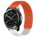 For Samsung Gear S3 Frontier 22mm Holes Breathable 3D Dots Silicone Watch Band(Orange+White)