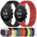 For SUUNTO 5 Peak 22mm Holes Breathable 3D Dots Silicone Watch Band(Black+Red)