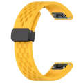 For Garmin Fenix 7S Pro 42mm 20mm Folding Buckle Hole Silicone Watch Band(Yellow)