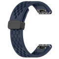 For Garmin Fenix 7S 20mm Folding Buckle Hole Silicone Watch Band(Midnight Blue)