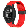 For Garmin Instinct 2S 20mm Folding Buckle Hole Silicone Watch Band(Red)