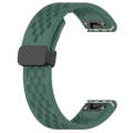 For Garmin Fenix 5S 20mm Folding Buckle Hole Silicone Watch Band(Dark Green)