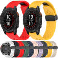 For Garmin Fenix 6S 20mm Folding Buckle Hole Silicone Watch Band(Red)