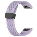 For Garmin Fenix 7 Pro 47mm 22mm Folding Buckle Hole Silicone Watch Band(Purple)