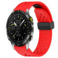For Garmin MARQ Athlete Gen 2 22mm Folding Buckle Hole Silicone Watch Band(Red)
