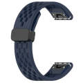 For Garmin Instinct Crossover 22mm Folding Buckle Hole Silicone Watch Band(Midnight Blue)