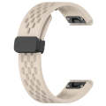 For Garmin Fenix 7 Sapphire Solar 22mm Folding Buckle Hole Silicone Watch Band(Starlight Color)