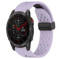 For Garmin Epix Gen 2 22mm Folding Buckle Hole Silicone Watch Band(Purple)