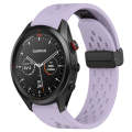 For Garmin Approach S62 22mm Folding Buckle Hole Silicone Watch Band(Purple)