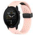 For Garmin Forerunner 955 22mm Folding Buckle Hole Silicone Watch Band(Pink)
