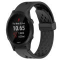 For Garmin Forerunner 945 22mm Folding Buckle Hole Silicone Watch Band(Black)