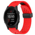 For Garmin Forerunner 945 22mm Folding Buckle Hole Silicone Watch Band(Red)