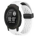 For Garmin Instinct 2 22mm Folding Buckle Hole Silicone Watch Band(White)
