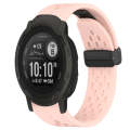 For Garmin Instinct 2 22mm Folding Buckle Hole Silicone Watch Band(Pink)