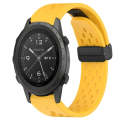 For Garmin MARQ Commander 22mm Folding Buckle Hole Silicone Watch Band(Yellow)