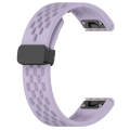 For Garmin MARQ Commander 22mm Folding Buckle Hole Silicone Watch Band(Purple)