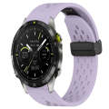 For Garmin MARQ Athlete 22mm Folding Buckle Hole Silicone Watch Band(Purple)