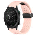 For Garmin MARQ Golfer 22mm Folding Buckle Hole Silicone Watch Band(Pink)