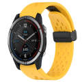 For Garmin Quatix 7 22mm Folding Buckle Hole Silicone Watch Band(Yellow)
