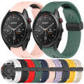 For Garmin Forerunner 945 22mm Folding Buckle Hole Silicone Watch Band(Dark Green)