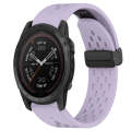 For Garmin Tactix 7 Pro 26mm Folding Buckle Hole Silicone Watch Band(Purple)