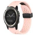 For Garmin D2 Charlie 26mm Folding Buckle Hole Silicone Watch Band(Pink)