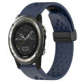 For Garmin D2 Charlie 26mm Folding Buckle Hole Silicone Watch Band(Midnight Blue)