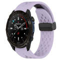 For Garmin Descent Mk3i 51mm 26mm Folding Buckle Hole Silicone Watch Band(Purple)