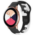 For Samsung Galaxy Watch Active 20mm Double Color Silicone Watch Band(Black+White)