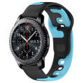 For Samsung Gear S3 Classic / Frontier 22mm Double Color Silicone Watch Band(Black+Blue)