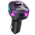 C49 With Type-C+USB Port FM Transmitter Car Bluetooth Adapter Ambient Light MP3 Music Player