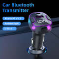 C49 With Type-C+USB Port FM Transmitter Car Bluetooth Adapter Ambient Light MP3 Music Player