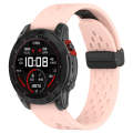 For Garmin Epix Pro 51mm Quick Release Holes Magnetic Buckle Silicone Watch Band(Pink)