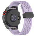 For Garmin Fenix 7X Quick Release Holes Magnetic Buckle Silicone Watch Band(Purple)