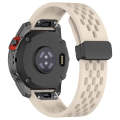 For Garmin Fenix 7X Quick Release Holes Magnetic Buckle Silicone Watch Band(Starlight Color)