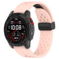 For Garmin Instinct 2x Quick Release Holes Magnetic Buckle Silicone Watch Band(Pink)