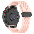 For Garmin Instinct 2x Quick Release Holes Magnetic Buckle Silicone Watch Band(Pink)