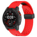 For Garmin Tactix 7 / Tactix DELTA Quick Release Holes Magnetic Buckle Silicone Watch Band(Red)