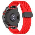 For Garmin Tactix 7 / Tactix DELTA Quick Release Holes Magnetic Buckle Silicone Watch Band(Red)