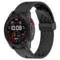 For Garmin Fenix 5x Sapphire Quick Release Holes Magnetic Buckle Silicone Watch Band(Black)