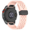 For Garmin Fenix 5X GPS / 5X Puls Quick Release Holes Magnetic Buckle Silicone Watch Band(Pink)